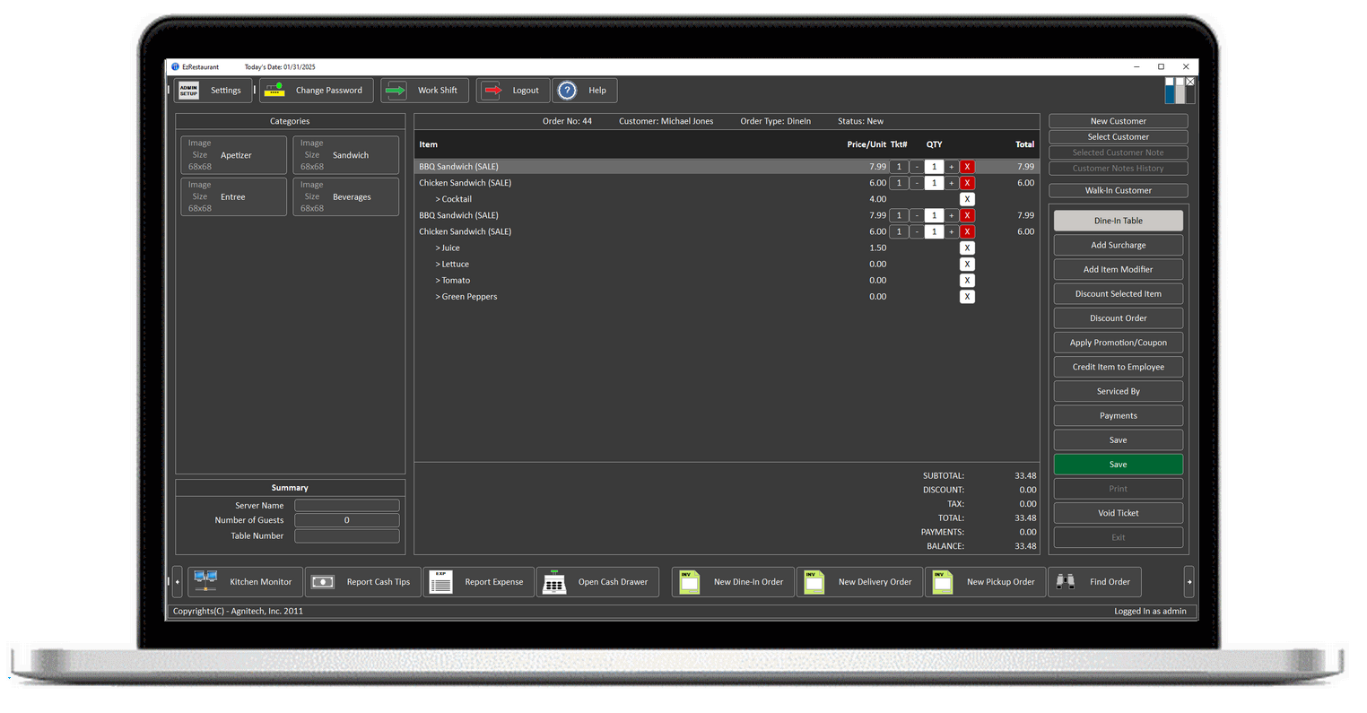 Agnitech Restaurant POS Management Software