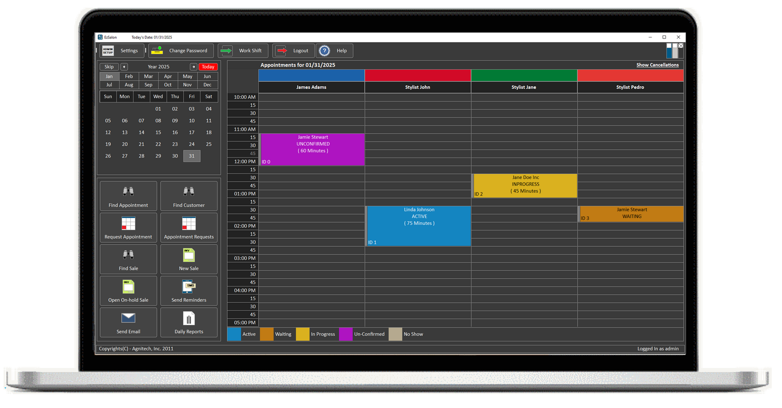 Agnitech Beauty Salon Appointment Software