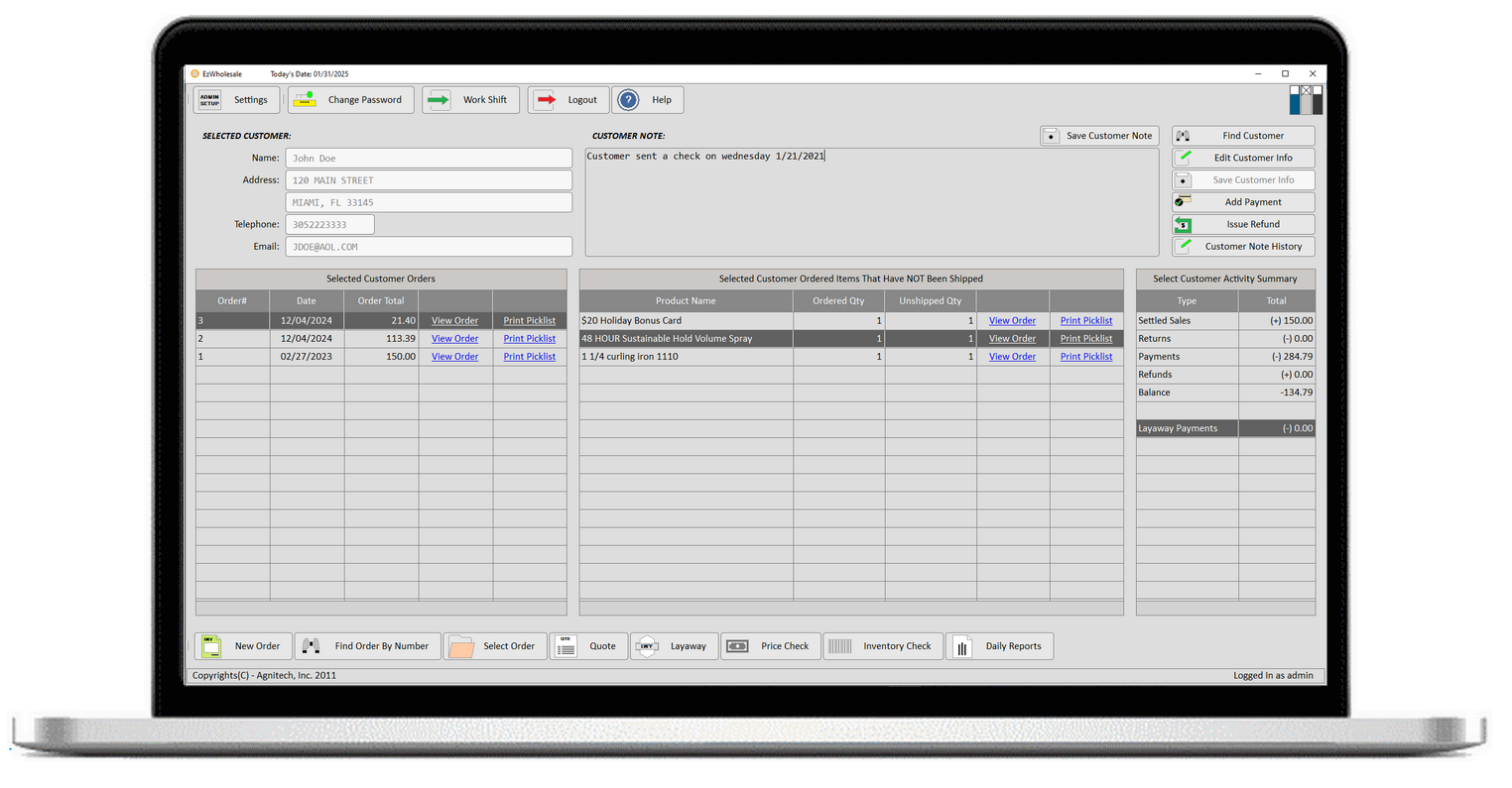 Wholesale Distribution Management screenshot